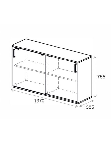 Шкаф-купе низкий Everprof EVO 1374х385х755 Белый