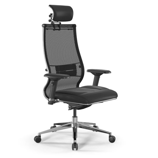 Кресло Samurai L2-6D - Mesh (TS)+EcoLeather (Infinity) Черный